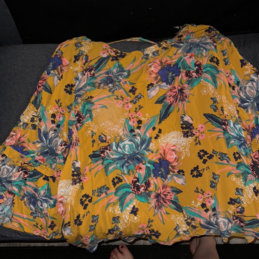 Floral, bell sleeves, top/dress